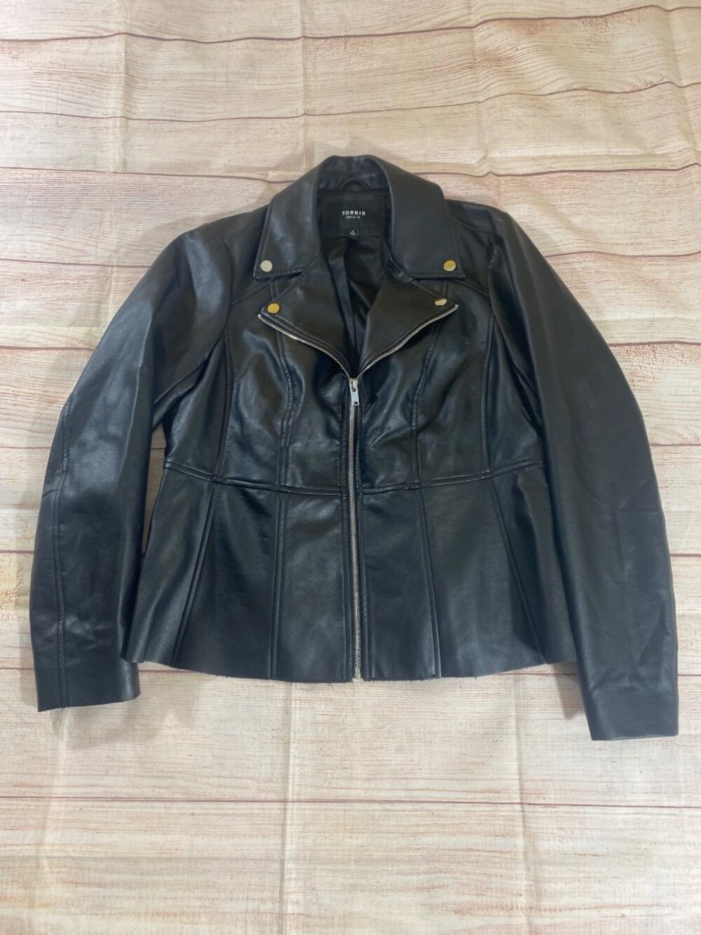 Torrid Women's Black Faux Leather Full Zip Jacket - 0 (Medium) - Picture 4 of 13